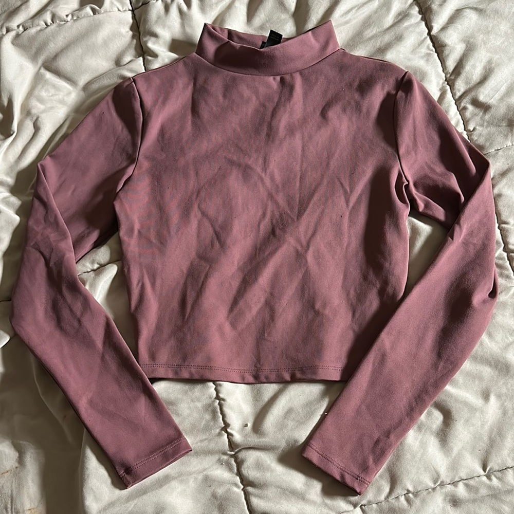 Wild Fable Mauve Long Sleeve Cropped Shirt